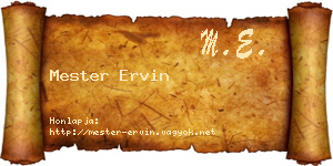Mester Ervin névjegykártya