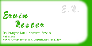 ervin mester business card